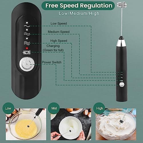 Elektrischer Milchaufschäumer Weinsamkeit 3 Heads USB-Stab Edelstahl Kaffee Latte Macha Cappuccino