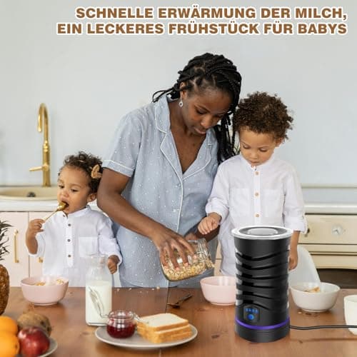 Milchaufschäumer 4 In 1 Elektrisch für Cappuccino, Latte, Mokka, Macchiato Heiße Schokolade Milchaufschäumer mit 4 Modi