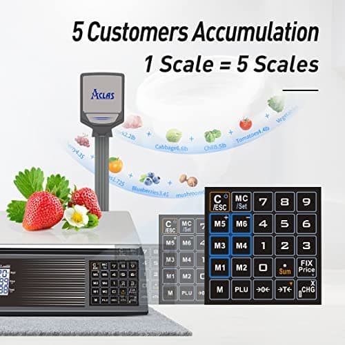 ACLAS Marktwaage für Lebensmittelprofi - digitale Kontrollwaage mit Dual LCD-Display und Präzision bis 30kg - für Fleisc