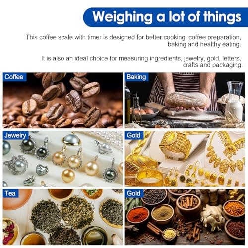 Kaffeewaage 0,1 Karat Silber, Präzise Lebensmittelwaage zur Gewichtsmessung von Schmuck, Gold, Medizinprodukten und Kaff