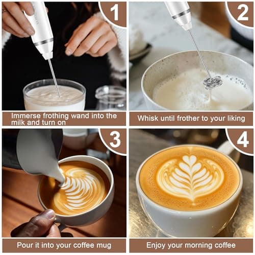 Philorn Elektrischer Milchaufschäumer - Wiederaufladbar via USB-C, LCD-Anzeige, Ideal für Kaffee und Cappuccino