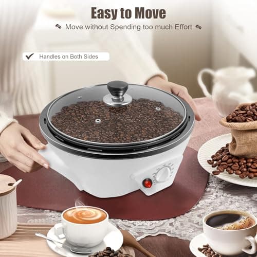 MINRS Elektrischer Kaffeeröster 1200W für Hausgebrauch mit Einstellbare Temperatur und Maschinengroßes für Zuhause