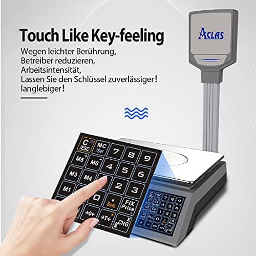 ACLAS Marktwaage für Lebensmittelprofi - digitale Kontrollwaage mit Dual LCD-Display und Präzision bis 30kg - für Fleisc