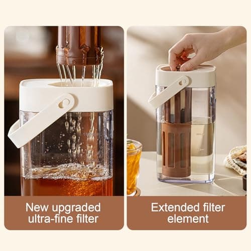 Uhngw Großer Behälter für kaltgebrühte Kaffeemaschine – auslaufsicher, mit Griff, für Küchenutensilien, Milch, Wasser, L