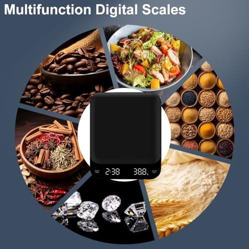 OBEST Digitale Mini Kaffeewaage für Küchenliebhaber mit Timer und LED-Bildschirm
OBEST Wiederaufladbare Espressowaage mi