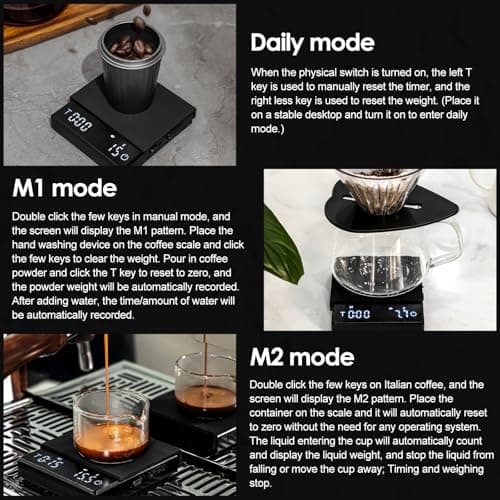 Digitale Mini-Kaffeewaage mit Timer für Präzise Kaffergieße
| Wiederaufladbare Kaffeewaage mit Schwerkraftsensor und Ti
