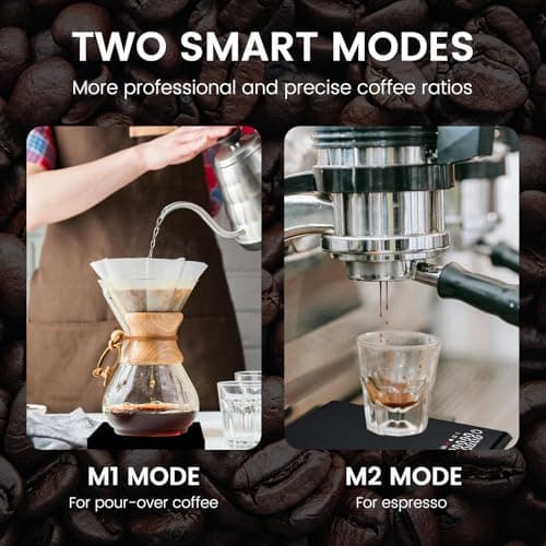 Mini-Kaffeewaage mit Timer - 0,1 g Präzisions-Digital-Espressowaage, USB-C wiederaufladbare LED-Display-Waage für Küchen