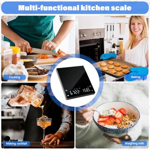 Drcowu Kaffeewaage mit Timer, digital,Ideal fürกาแฟdrinkern im Zuhause, zurPrecisoskoffee Waage, 2 kg Kapazität, Schwarz