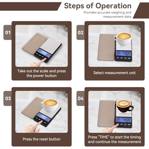 Digitale Taschenwaage Mit Timer 1000g X0,1g, Dünne Tropfkaffeevier-Liter-Waage Für Barista, Praktische Kaffeewaage Mit U
