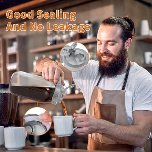 Kaltgebrüh-Kaffeemaschine Cafultgo 1500 ml Glas Echtstahlfilter Reinigungsbürste