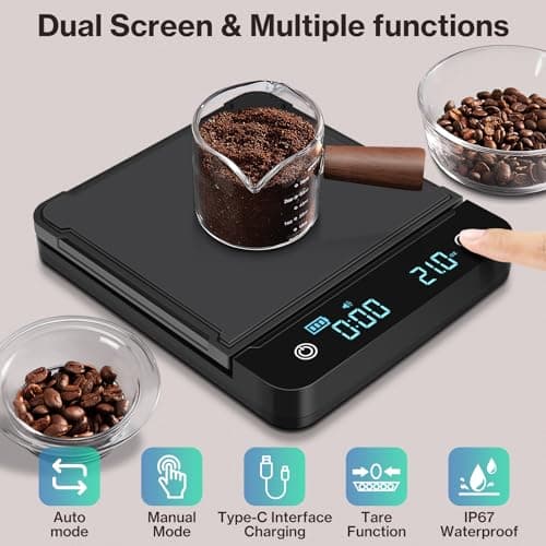 Digitale Kaffeewaage Cadrim 0,1g/3Kg Hochpräzise Elektronische Küchenwaage für Kaffeespezialitäten und Espresso
| Digit