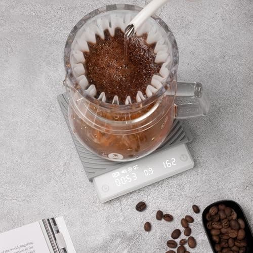 Black Mirror Mini TIMEMORE Automatische Espresso-Waage für Tragbare Kaffeerösterei, 2 kg/0,1 g Genauigkeit, Silikon-Schu