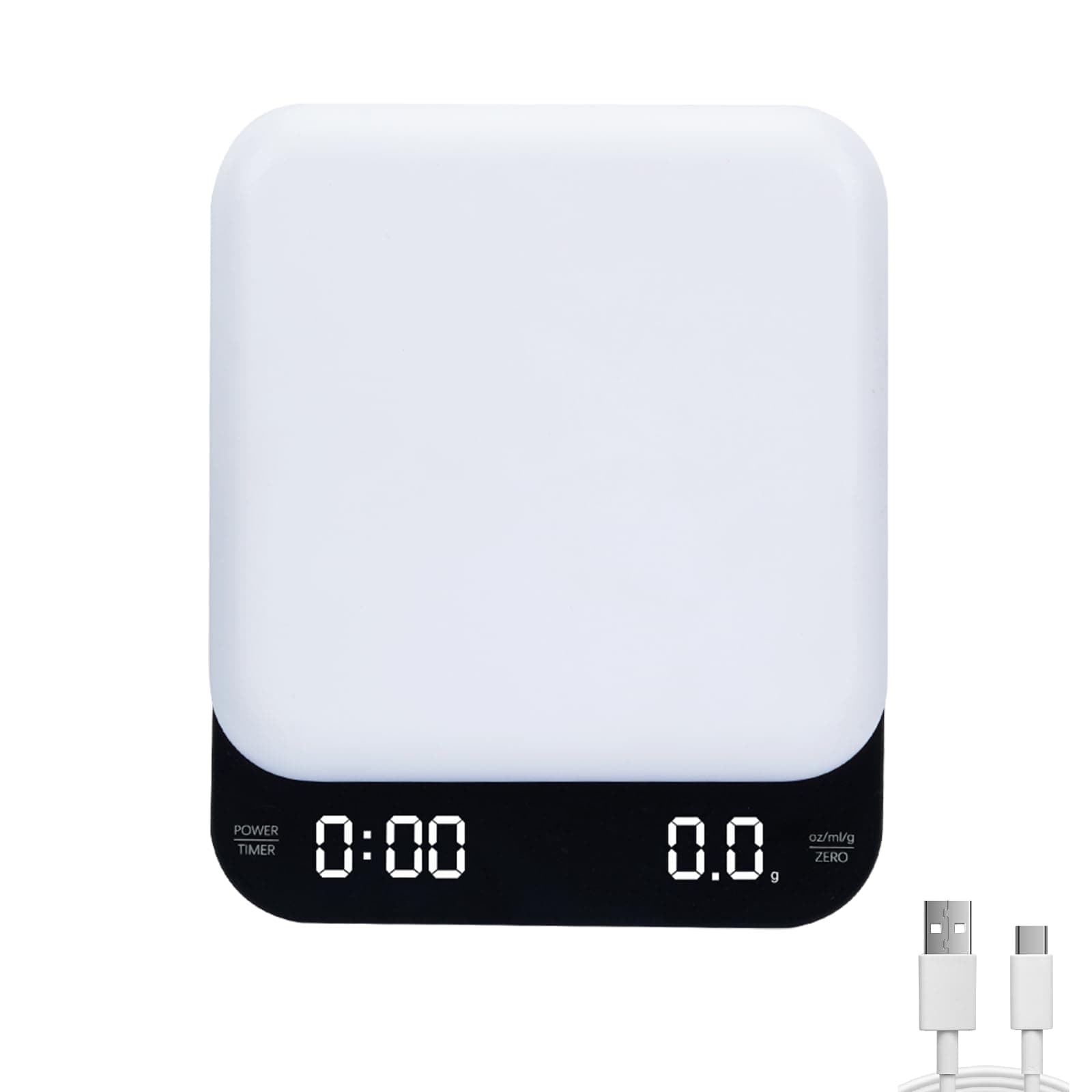 **Kaffeewaage ASXCaqcoffe mit Timer, 0.1g-Präzision, 3kg Kapazität, Auto-off-Funktion, wiederaufladbar für Barista**
|