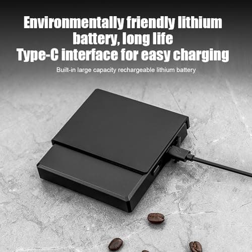 Irishom Mini-Kaffeewaage mit Timer für Espresso und Pour-Over-Kaffee 2 kg/0,1 g genau, wiederaufladbare tragbare Digital