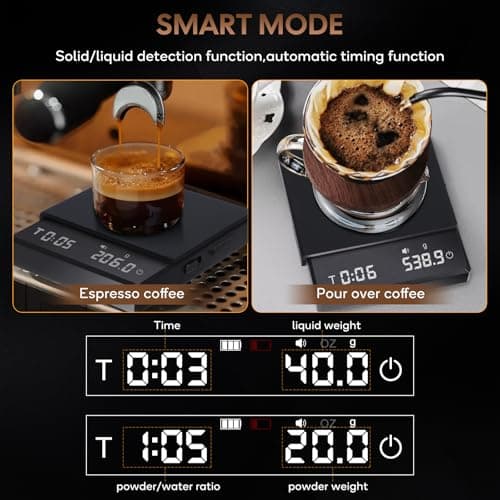 LYtech Mini-Kaffeewaage mit Timer für Espresso & Pour-Over
