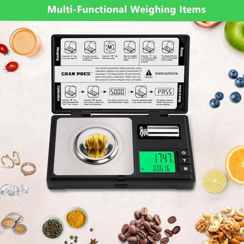 GRAM PRES - Hochpräzise Milligramm-Waage 50g/0.001g, digitale Miniwäage für Pulver, Schmuck und Medizin, mit Cal-Gewicht