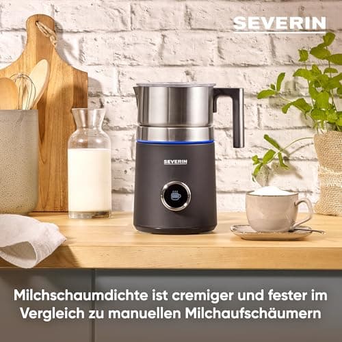 SEVERIN SPUMA 700 Plus - Induktions-Milchaufschäumer mit OLED-Display und 13 Programmen für Barista-Erlebnisse, schwarz,