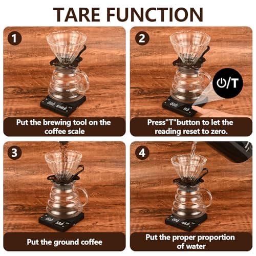 Apritsce Digitale Kaffeewaage mit Timer für Filterkaffee, 0.1g Hochpräzise Feinwaage, Wiederaufladbare Coffee Scale mit