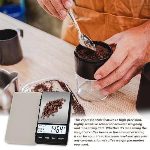 WIYETY Espresso-Kaffeewaage mit Timer: Präzise 1000g/0,1g Digital Küchenwaage für Barista, Kochen und Backen, inkl. Batt