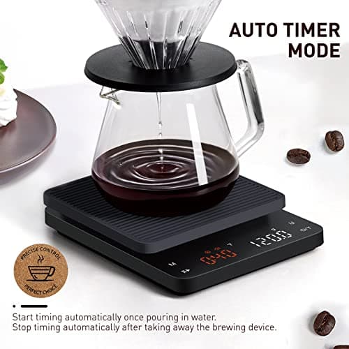 Bagail Digitale Kaffeewaage mit Timer für Kaffeeschläger
| Bagail Elektronische Küchenwaage mit Timer und Automatischer
