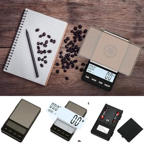 Kleine Taschen-Kaffeewaage mit Tara-Funktion und Timer für Espresso-Kaffee (1000g/0,1g) (ohne Batterien)  
Digital Küche