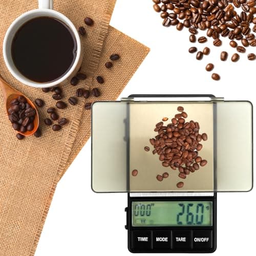 QWORK® Kaffeewaage 1000 g/0.1 g für Espresso mit Timer und LCD-Display