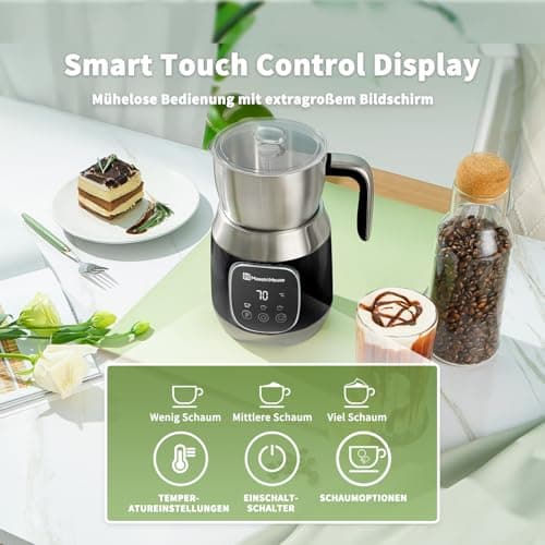 Maestri House Elektrischer Milchaufschäumer 12-in-1, Edelstahl, Variabel Temperatur, Speicherfunktion, ClimatePartner ce