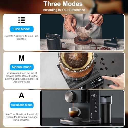 HUAJUN Mini Kaffeewaage mit Timer für Kaffeezubereitung, Hochpräzise 2kg/0.1g Digitale Küchenwaage, Automatische Zeiterf
