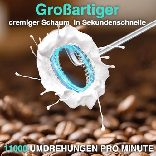 HAUSHOF Milchaufschäumer Stab + Milchschäumer für Kaffee & Cappuccino + Professionelle Hand-Herausforderung + Café-Bude