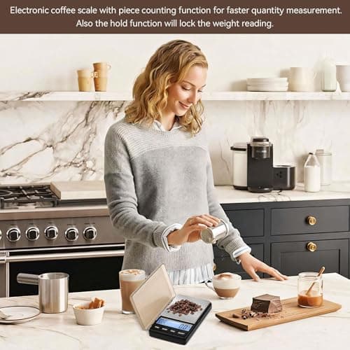 Digitale Taschenwaage Mit Timer 1000g X0,1g, Dünne Tropfkaffeevier-Liter-Waage Für Barista, Praktische Kaffeewaage Mit U