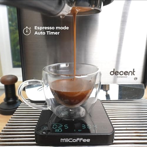 MiiCoffee Minipress-Kaffeewaage Automatisher Timer fuer Espresso und Pour-Over-Kaffee Aluminiumgehäuse Glasplatte