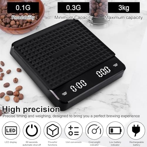 Wiederaufladbare Kaffeewaage mit Timer für Kaffeetunichtigeren
| Wiederaufladbare Kaffeewaage mit Timer zum Genuss jede