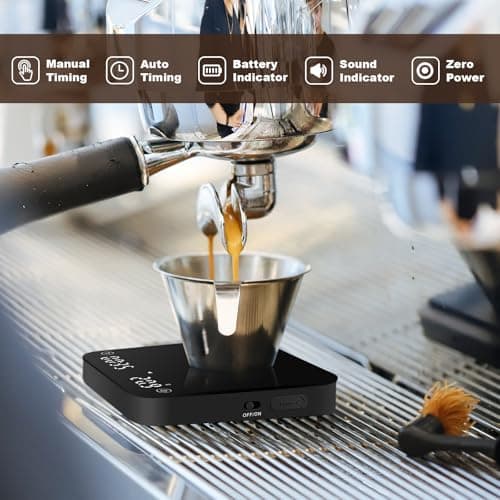 Mini-Kaffeewaage mit Timer für Barista und Filterkaffee (2kg/0.1g Genaue, LED Anzeige, Schwarz)  
wiederaufladbare Baris