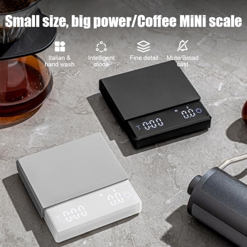Irishom Mini-Kaffeewaage mit Timer für Espresso und Pour-Over-Kaffee 2 kg/0,1 g genau, wiederaufladbare tragbare Digital