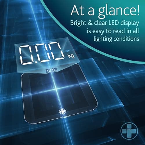 Reliance Medical Digitale Körperwaage für Professionelle, Präzises Gewichtsmanagement im Badezimmer, LED-Anzeige, Badezi