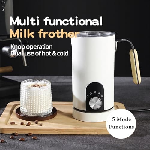 OKYUK Elektrischer Milchaufschäumer für Latte, Cappuccino & Heißmilch (Weiß)