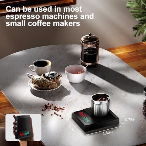 GRAM PRES Mini-Kaffeewaage mit Timer für Espresso und Pour-Over-Kaffee 2kg/0,1g, wiederaufladbare, tragbare Kaffeebohnen