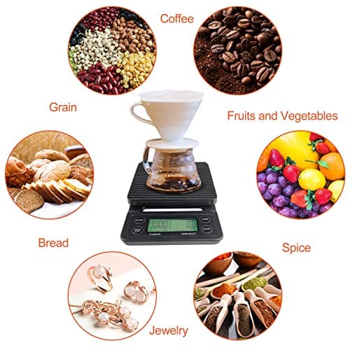 Gvolatee Coffee Waage für Barista mit Timer und Tara-Funktion
| Gvolatee Küchenwaage für Kochen und Backen mit Timer
|