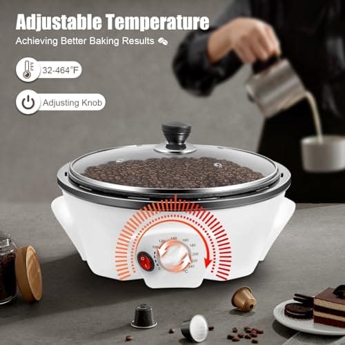 MINRS Elektrischer Kaffeeröster 1200W für Hausgebrauch mit Einstellbare Temperatur und Maschinengroßes für Zuhause