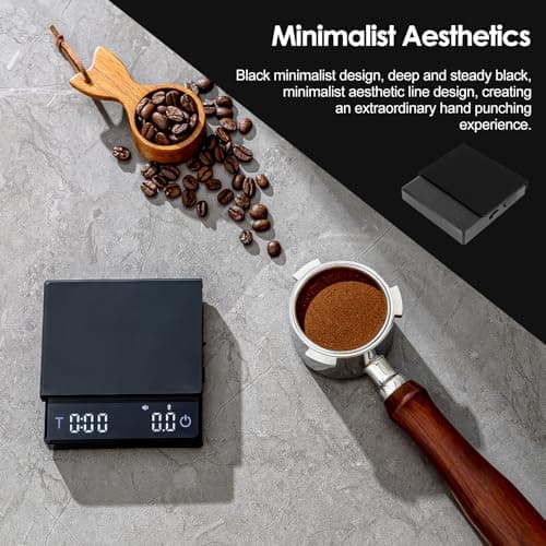 Mini-Kaffeewaage mit Timer Schwarz, hochpräzise Espressowaage, wiederaufladbare Kaffeewaage mit Schwerkraft-Sensor