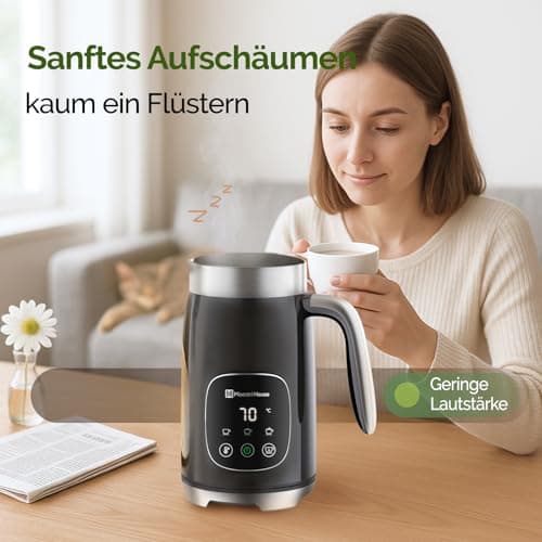 Maestri House Elektrischer Milchaufschäumer 4-in-1 Smart-Touch-Steuerung, Memory-Funktion, für Latte, Cappuccino, Warme