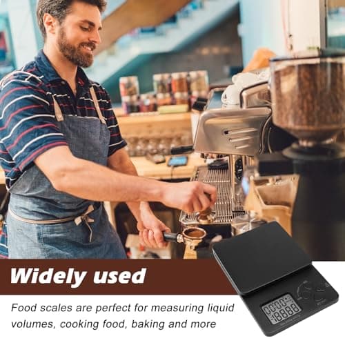 Sporgo Espresso Waage: Digitale Küchenwaage mit Timer für Barista, 0.1g/3kg USB-Ladung, LED-Anzeige, Schwarz