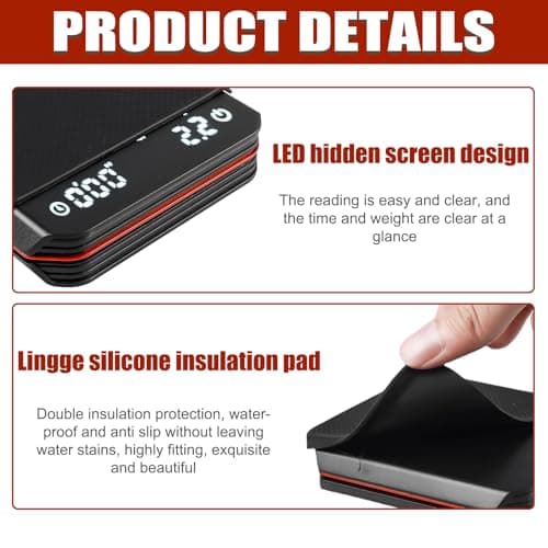 Digital Espresso Waage mit Timer - Mini Kaffeewaage für Filterkaffee, Backen und Feinwaage (0.1g Präzision, Schwarz)  
D