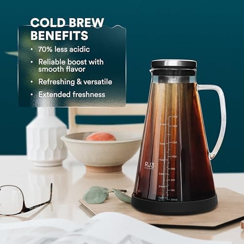 Ovalware Cold Brew Coffee Maker - Luftdichte Kaffeemaschine und Teesieb für kalten Kaffee (1.5 Liter)