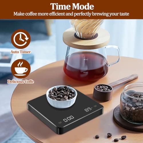 MIUUIPI Mini-Kaffeewaage mit Timer für Espressoliebhaber im Zuhause mit 3kg/0,1g Genauigkeit