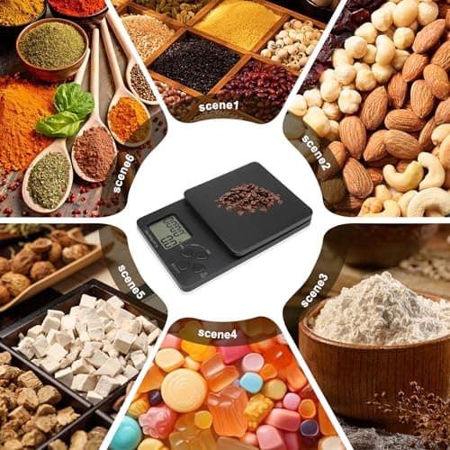 Sporgo Espresso Waage: Digitale Küchenwaage mit Timer für Barista, 0.1g/3kg USB-Ladung, LED-Anzeige, Schwarz