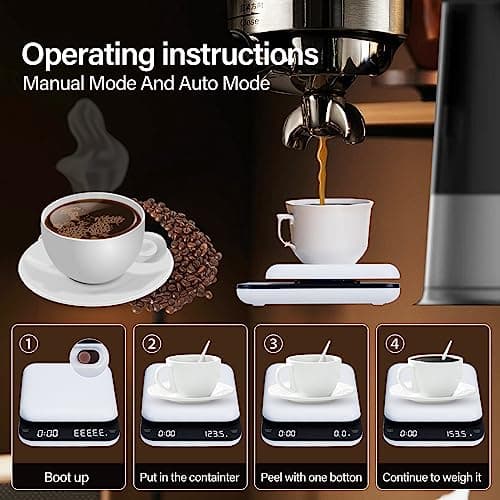 **Kaffeewaage ASXCaqcoffe mit Timer, 0.1g-Präzision, 3kg Kapazität, Auto-off-Funktion, wiederaufladbar für Barista**
|