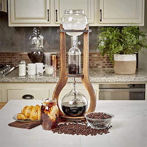KAYLA-lan Ice Drip Kaffeekanne mit Geschwindigkeitseinstellung für Hausreisen und Küche, 6-8 Tassen Edelstahlfilter Cold