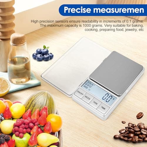 Kaffeewaage 0,1 Karat Silber, Präzise Lebensmittelwaage zur Gewichtsmessung von Schmuck, Gold, Medizinprodukten und Kaff