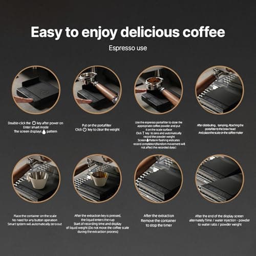 MHW-3Bomber Tragbare Digitalwaage für Espresso mit Timer und Silikon-Isolierung (2 kg/0,1 g)